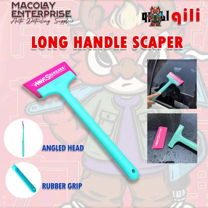 WR-113 Qili Long Handle Pink Scraper For Car Tint
