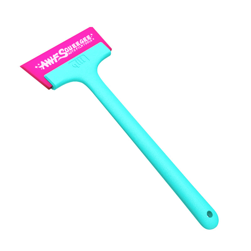 WR-113 Qili Long Handle Pink Scraper For Car Tint