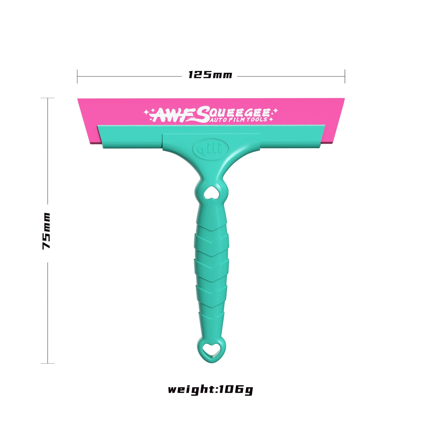 WR-115 Qili Green/White Long Handle Scraper Squeegee for Car Tint