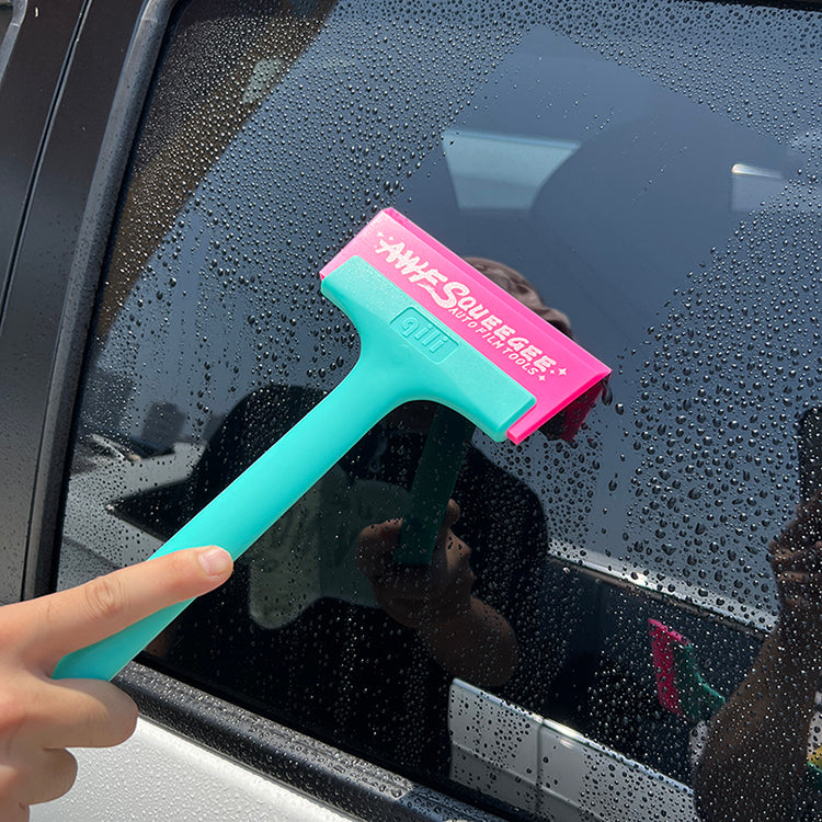 WR-113 Qili Long Handle Pink Scraper For Car Tint