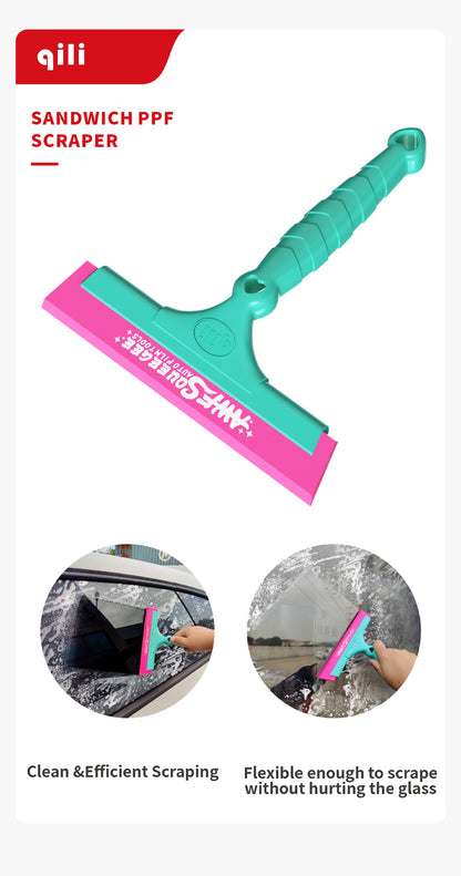 WR-115 Qili Green/White Long Handle Scraper Squeegee for Car Tint