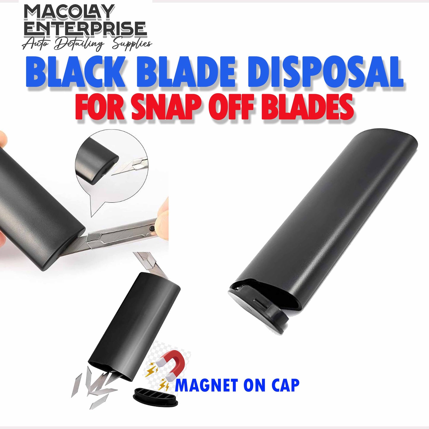 WR-96 Blade Cut off Disposal Black Container for Car PPF