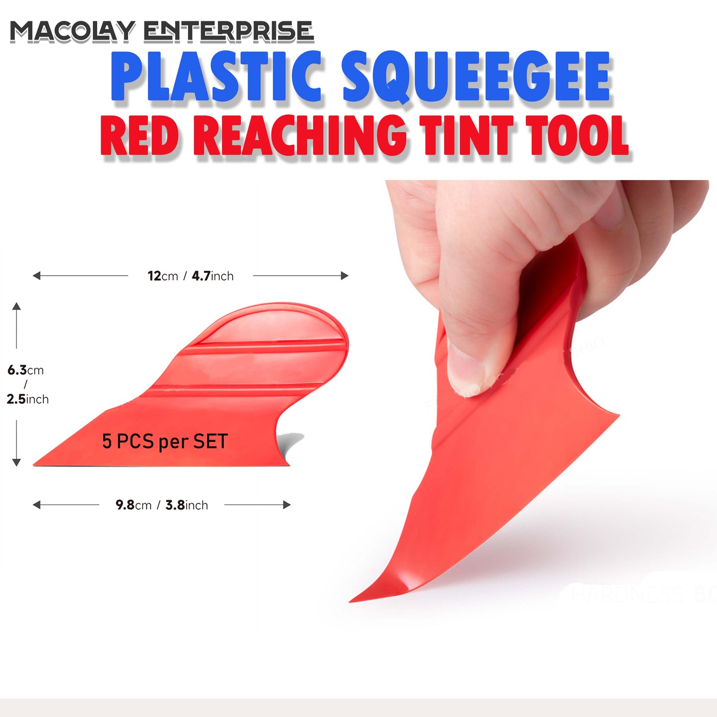 WR-87 Red Reaching Plastic Squeegee for Car PPF