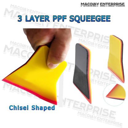 WR-74 3-Layer Rubber Squeegee Chiser Tip for Car PPF
