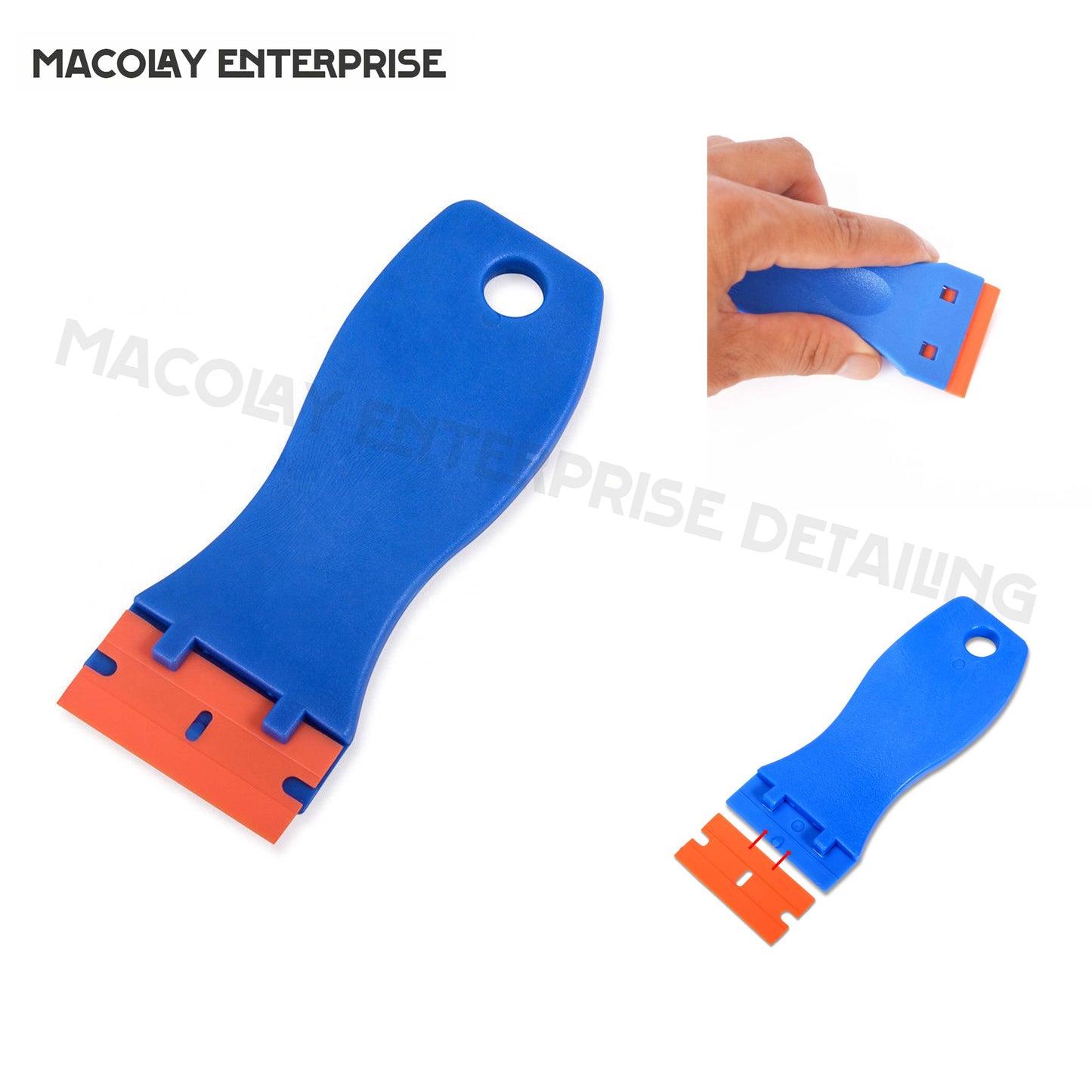 WR-38 Blue Plastic Scraper with plastic blade for Car PPF