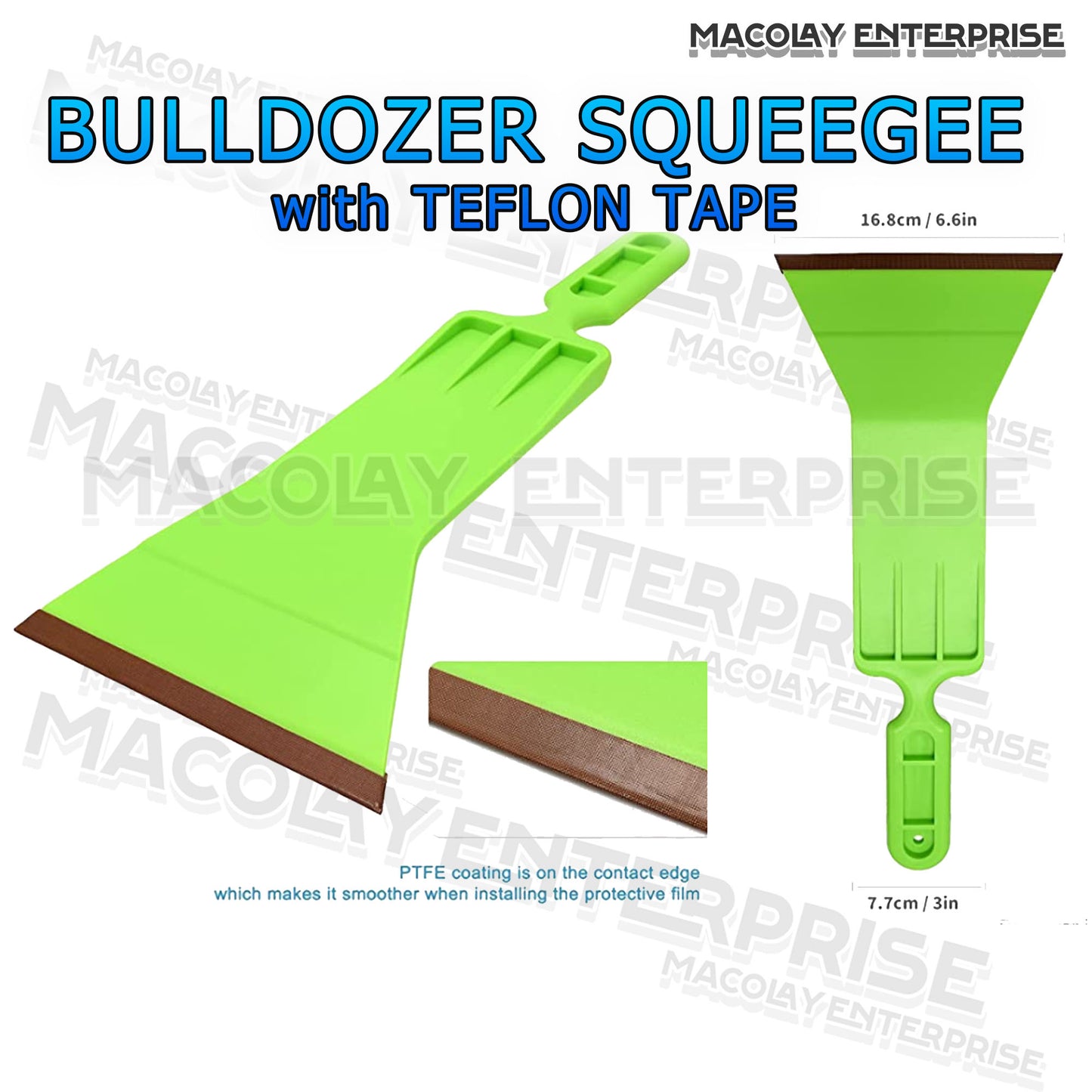 WR-65 Bulldozer Squeegee with PTFE Teflon Coated Tape for Car Tint