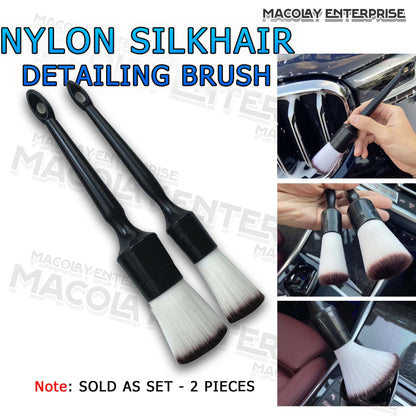 IN-49 Nylon Silk Black tip Bristle 2pcs Interior Detailing Brush Set