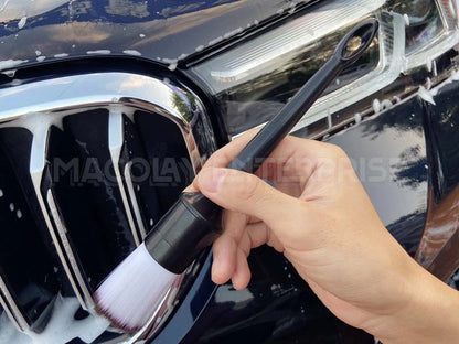 IN-49 Nylon Silk Black tip Bristle 2pcs Interior Detailing Brush Set