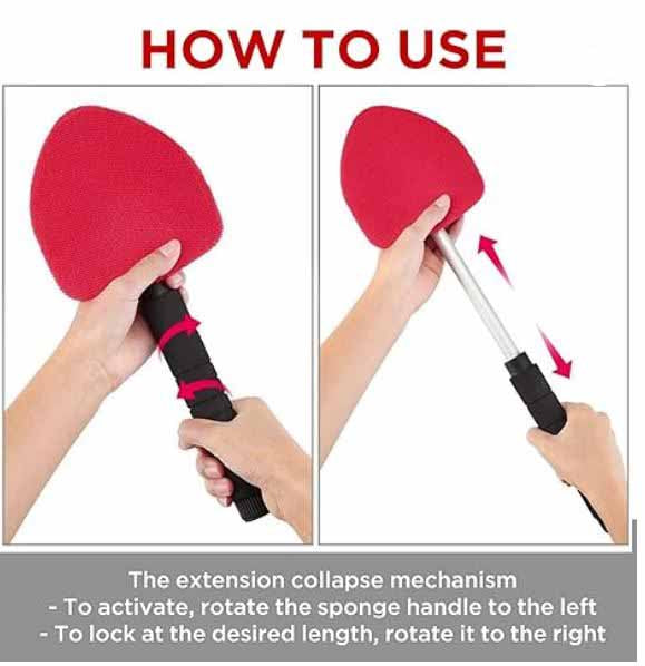 IN-55 Long Handle Windshield Cleaner with extra bonnet