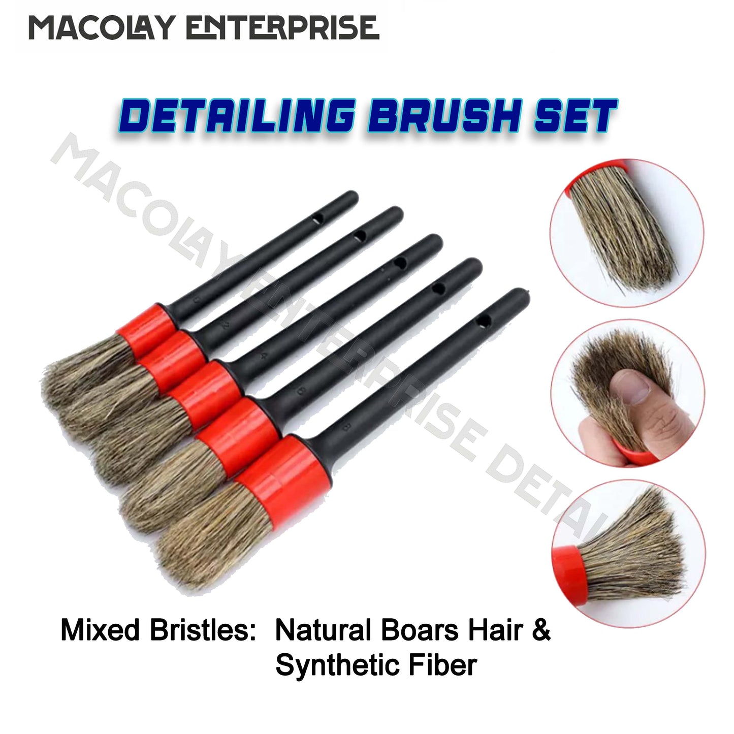IN-42 Mixed Bristles 5 pcs Car Detailing Brush Set