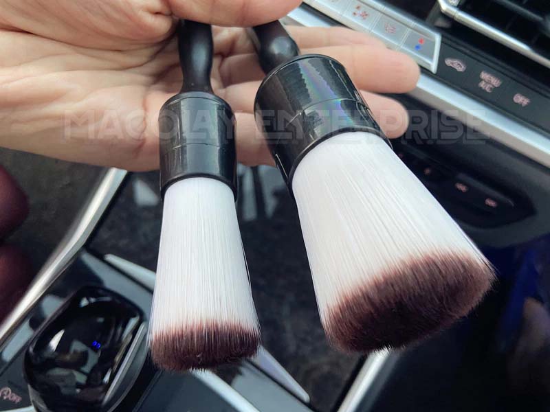 IN-49 Nylon Silk Black tip Bristle 2pcs Interior Detailing Brush Set