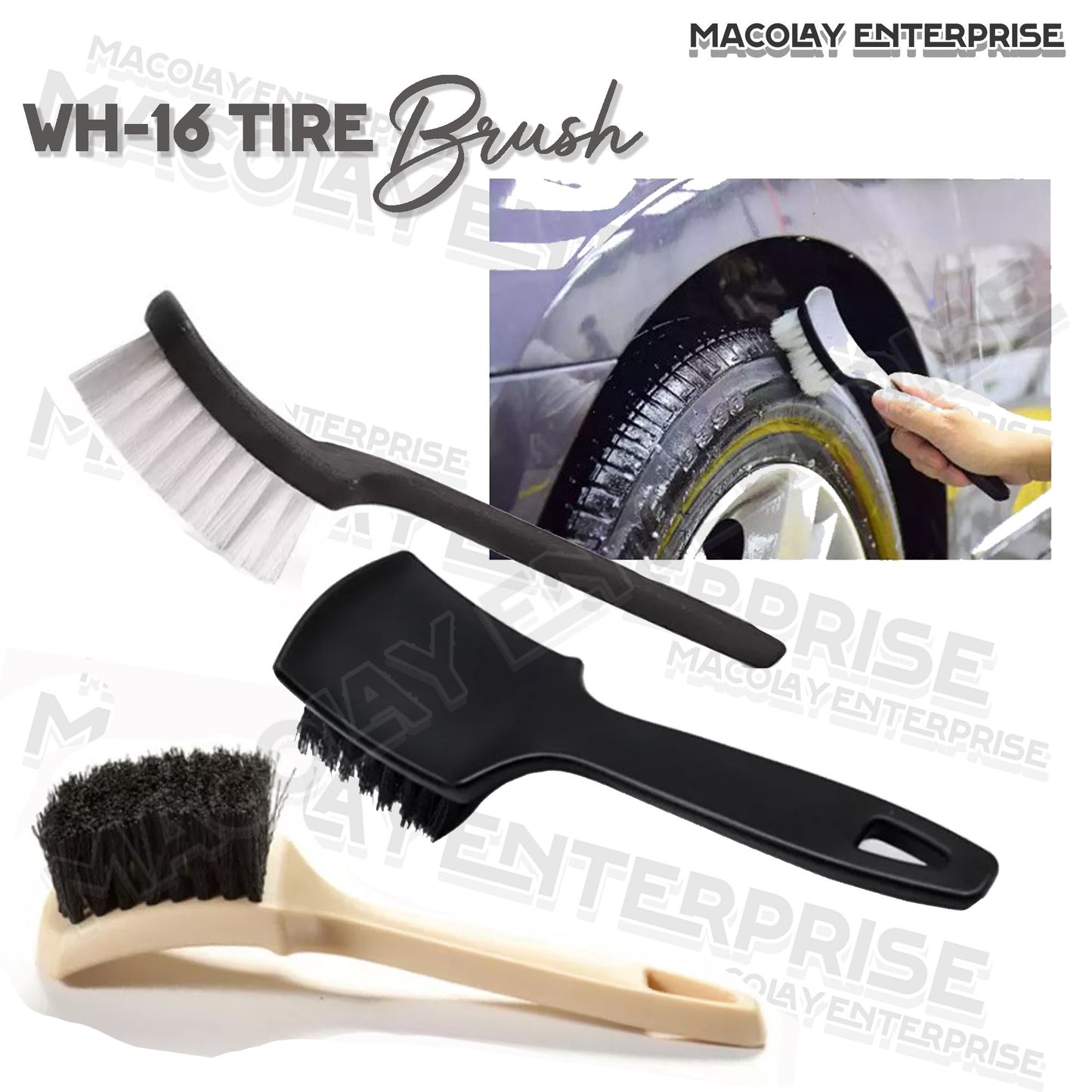 WH-16 Medium Soft Bristle Ergonomic Tire Brush