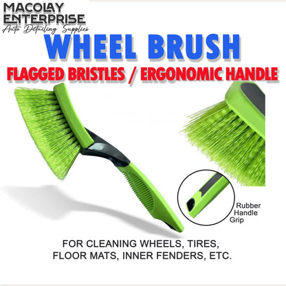 WH-35 Green Bristles Rubber Handle Tire Brush