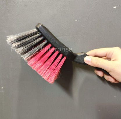 WH-36 Red-gray Flagged Bristle Rubber Handle Tire brush