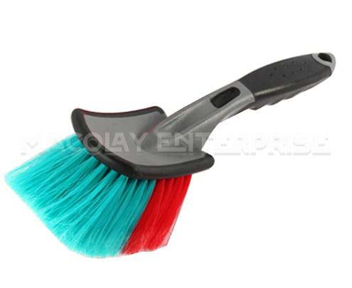 WH-31 Two-Color Flagged Bristle Rubber Handle Tire Brush