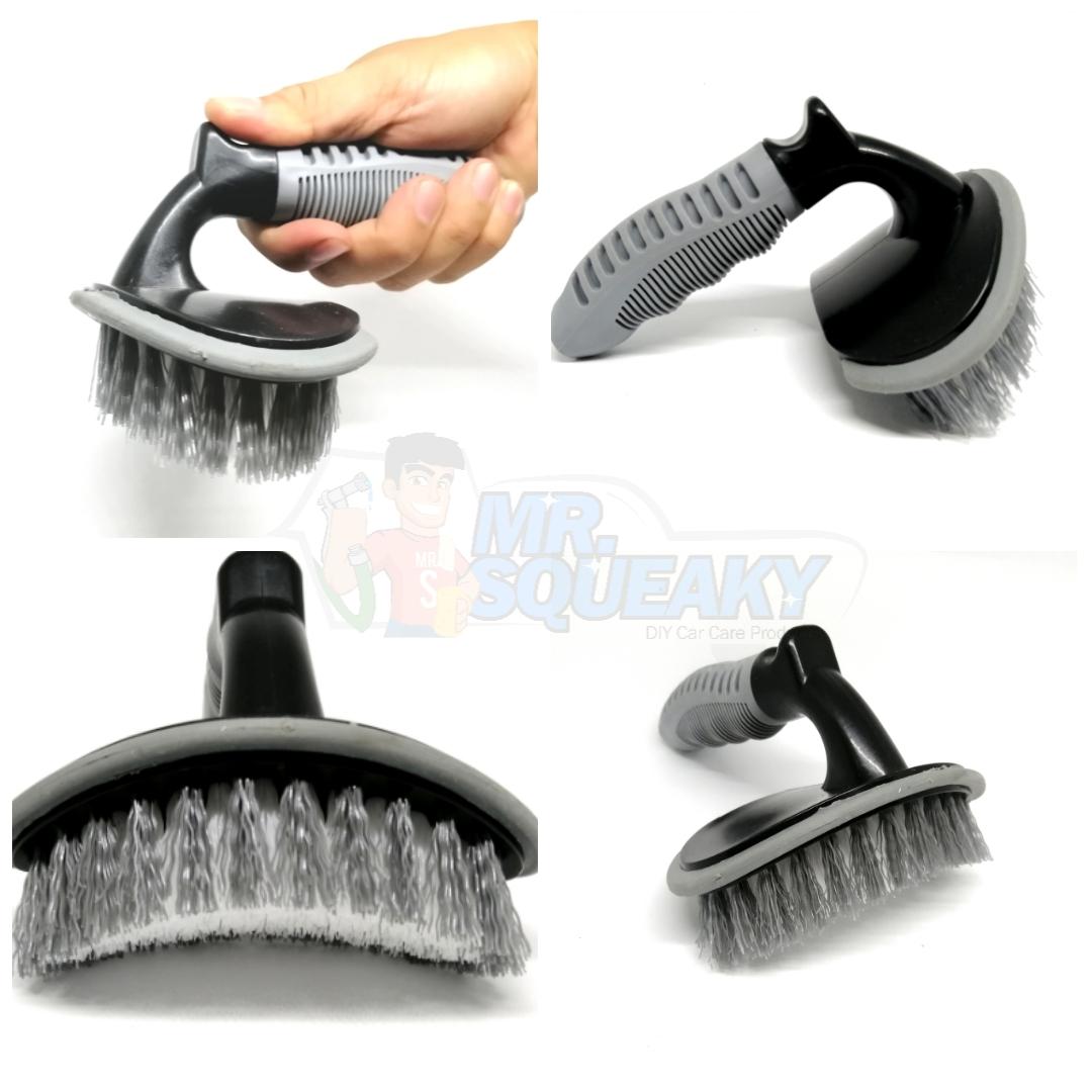 WH-05 Hard Bristle Gray Curved Car Detailing Tire Brush