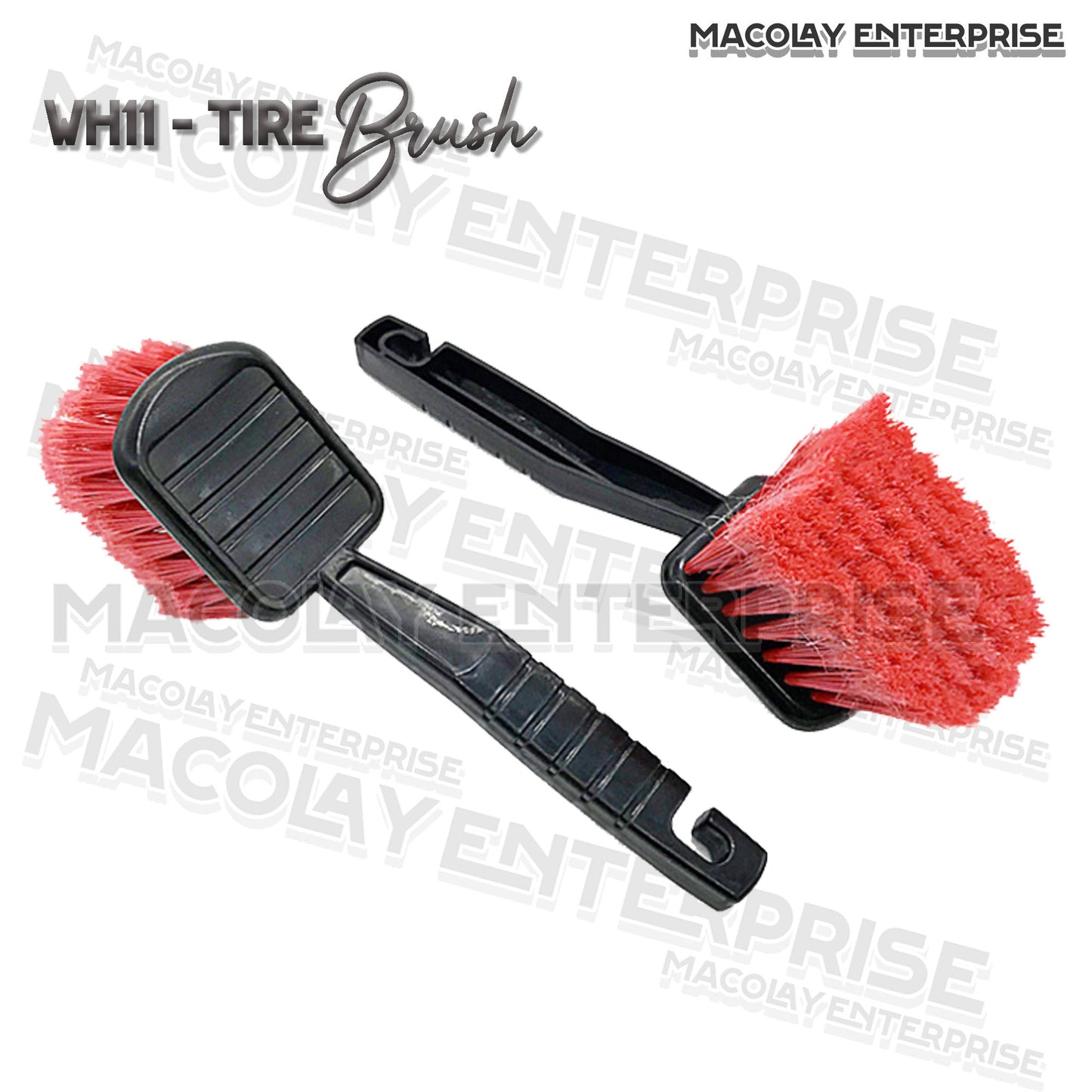 WH-11 Red Flagged Bristles Tire Brush