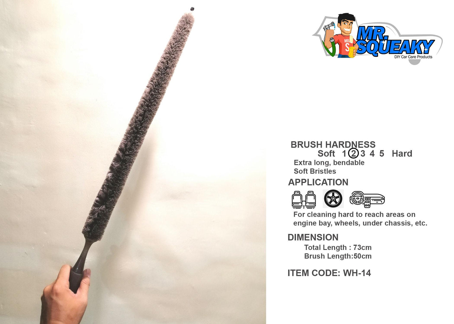 WH-14 Extra Long Bendable Car Detailing Brush