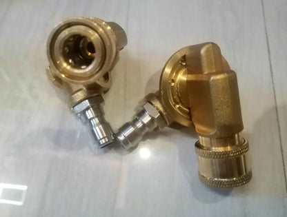 F09 240deg Pivoting Coupler for Pressure Washer Nozzle Gutter Cleaning  1/4" QC Fittings