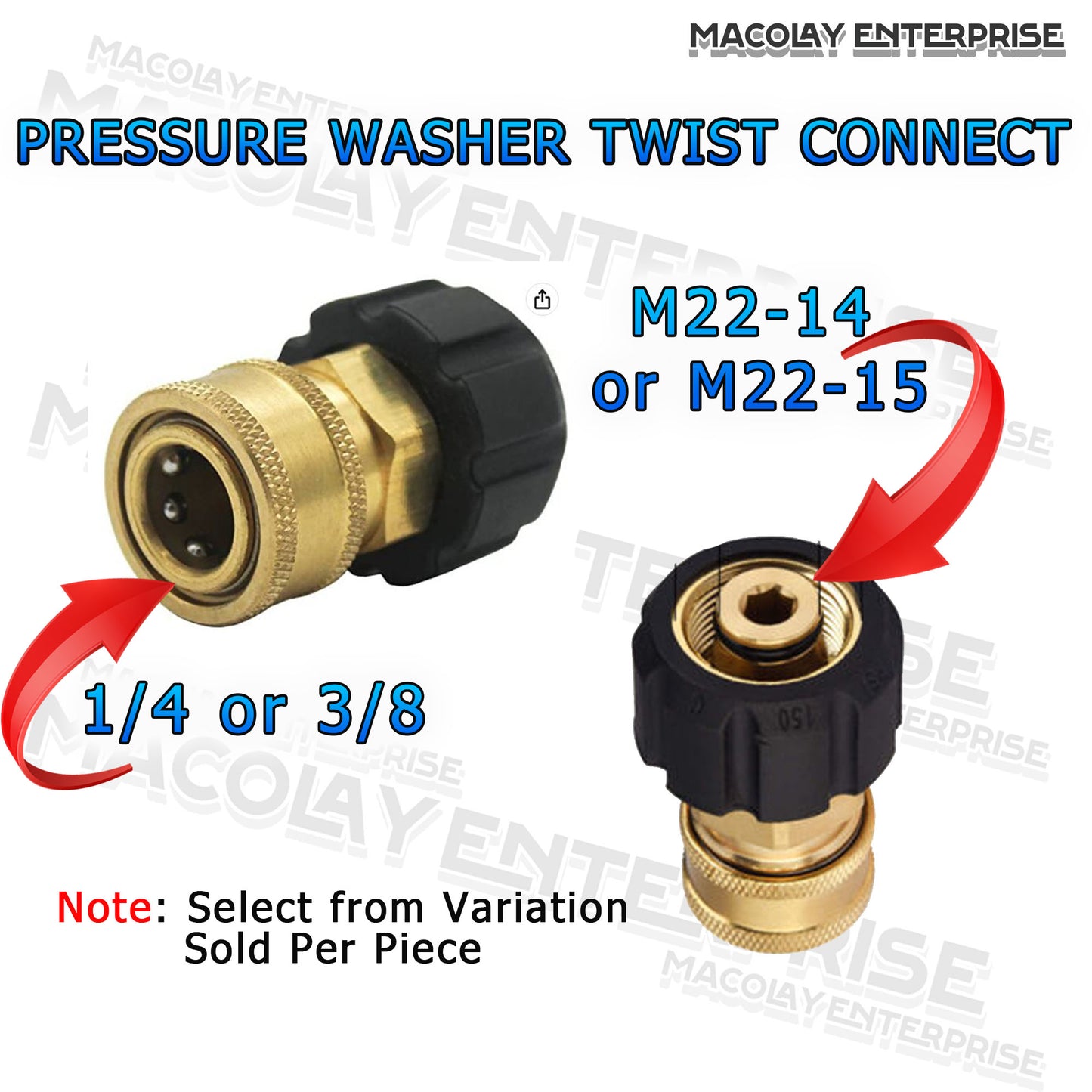 F11 Pressure Washer Twist Connect QC Socket Plug High Pressure Fittings