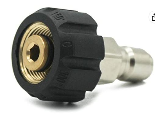 F01 1/4 or 3/8, M22-14mm or M22-15 Pressure Washer Twist Connect Fittings