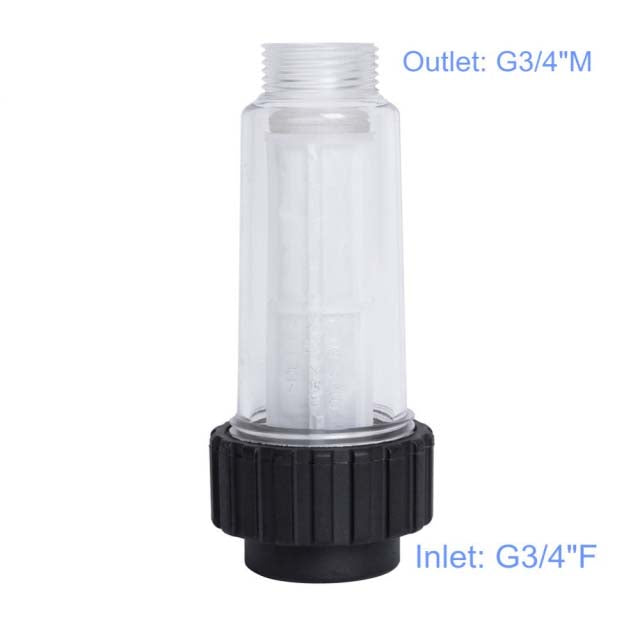 F08 Pressure Washer Filter 12cm x 5cm G3/4 inlet Fittings