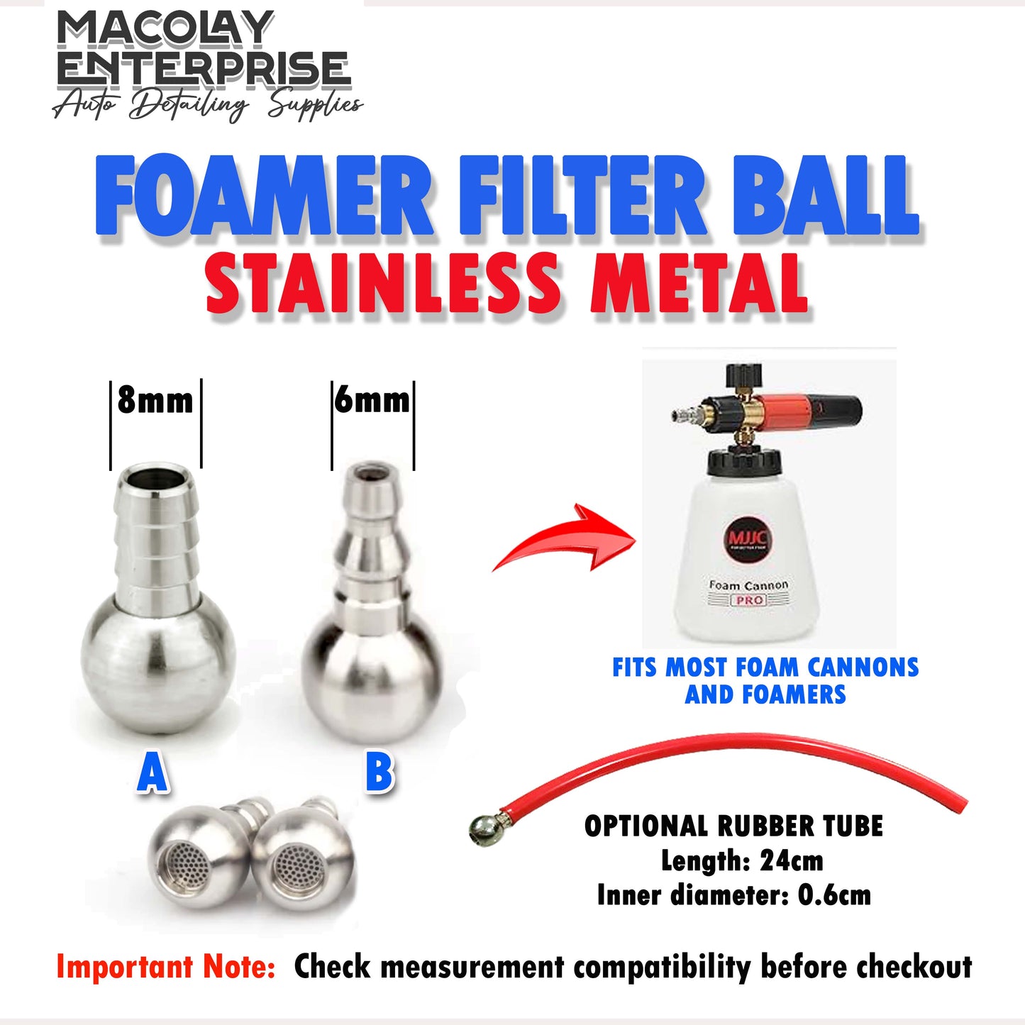 F41 Filter Ball Replacement or Upgrade for Tube of Foam Cannon Fittings