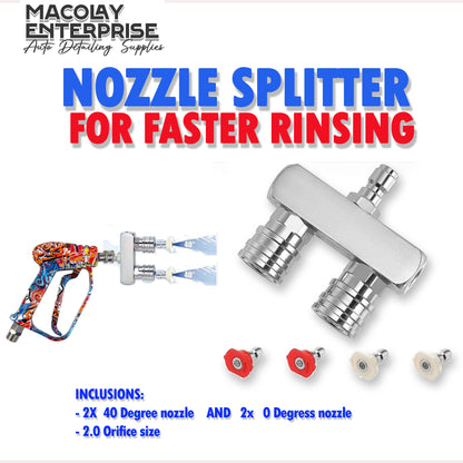 F43 Pressure Washer Nozzle Splitter with 4 Nozzle Tips Fittings