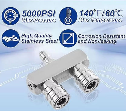 F43 Pressure Washer Nozzle Splitter with 4 Nozzle Tips Fittings
