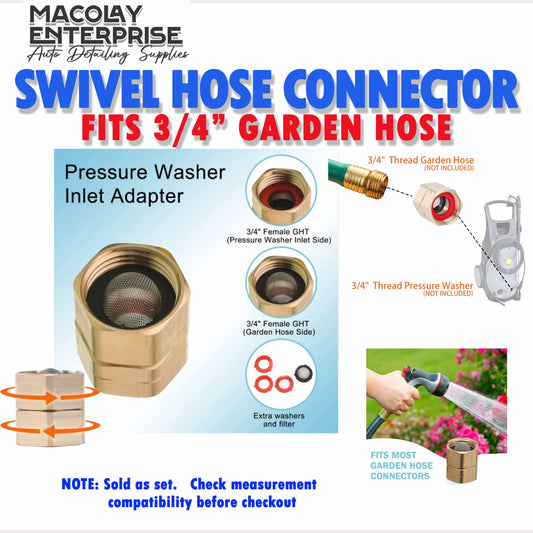 F32 Garden Hose Swivel Connector 3/4 Fittings Set