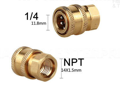 F22  1/4 Quick Connect  to 1/4 NPT Female or Male Fittings