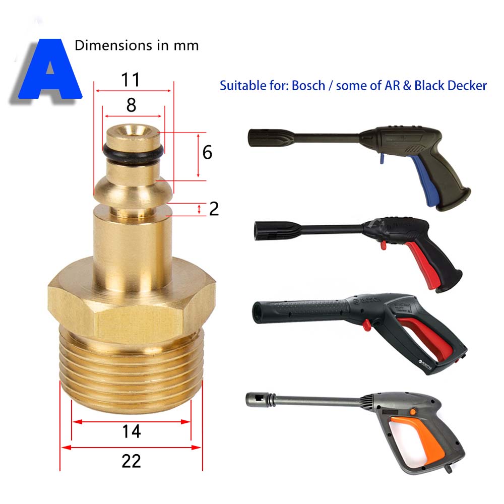 F24 Pressure Washer Fittings Adapter for Gun and Machine