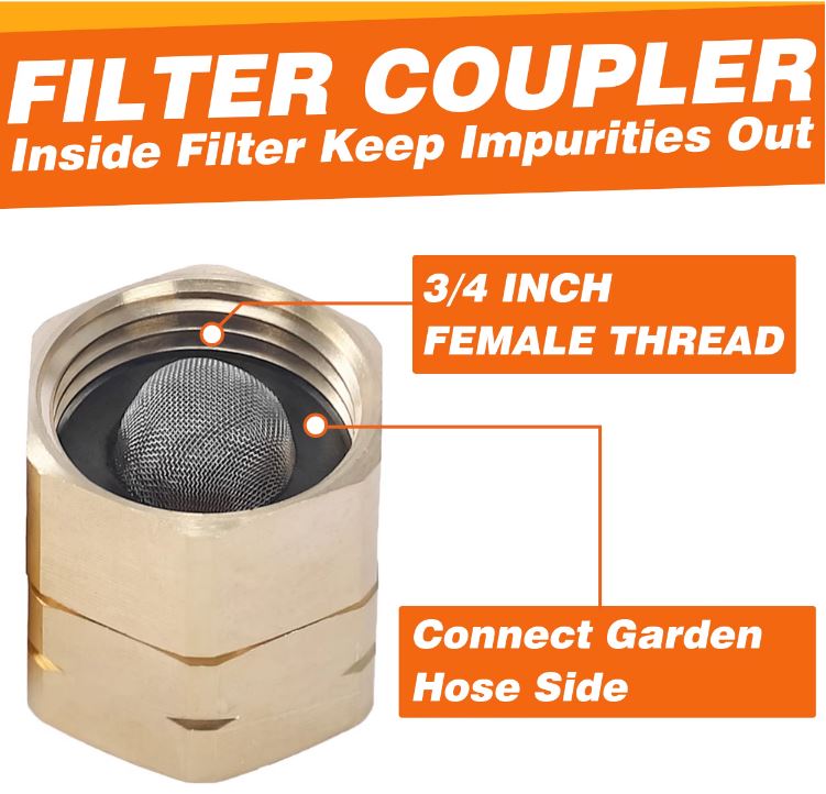 F32 Garden Hose Swivel Connector 3/4 Fittings Set