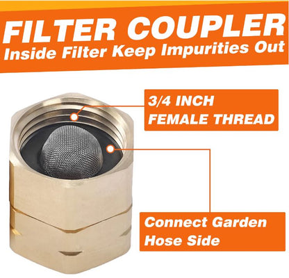F32 Garden Hose Swivel Connector 3/4 Fittings Set