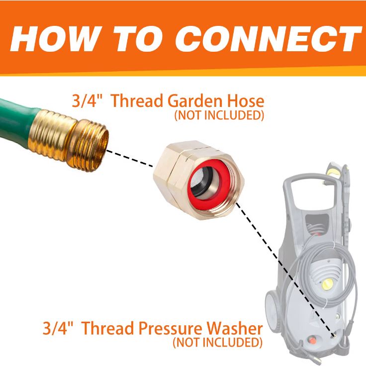 F32 Garden Hose Swivel Connector 3/4 Fittings Set