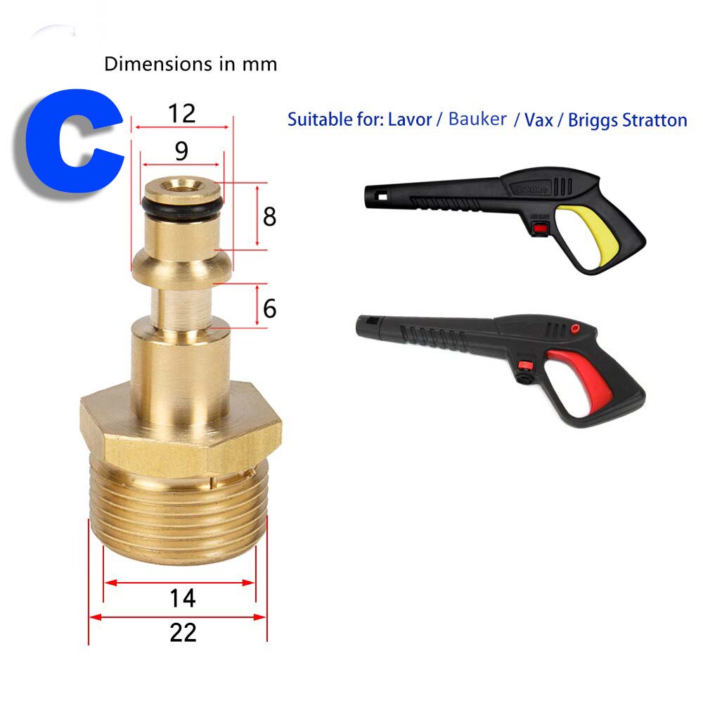 F24 Pressure Washer Fittings Adapter for Gun and Machine