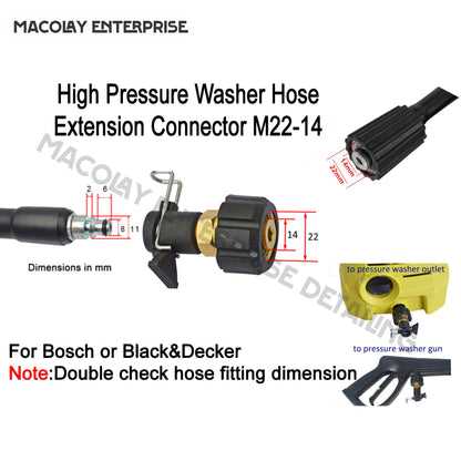 F16 High Pressure Water Hose Connector Fittings to Pressure Washer or Gun