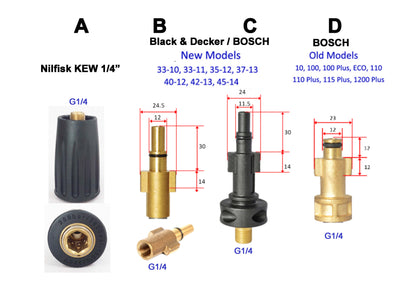 F03 Snow Foam Lance / Foam Cannon Fittings Adapter