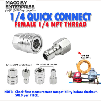 F44 NPT Female 1/4 Thread to QC 1/4 Fittings for Belt Type Pressure Washer