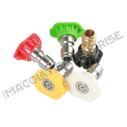 F13 Pressure Washer Spray 5 Pcs Nozzle Tips Set with Different Degrees 1/4 QC Fittings