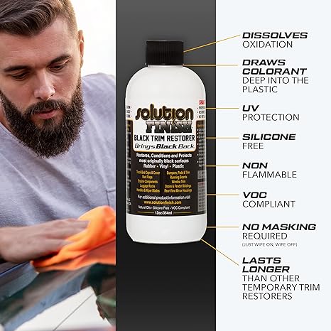 Trim Restorer Pack Mckee's Wax remover, Solution Finish Black Trim Restorer and Over the Top Plastic Sealer