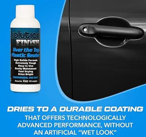 Trim Restorer Pack Mckee's Wax remover, Solution Finish Black Trim Restorer and Over the Top Plastic Sealer