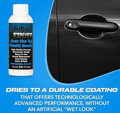 Trim Restorer Pack Mckee's Wax remover, Solution Finish Black Trim Restorer and Over the Top Plastic Sealer