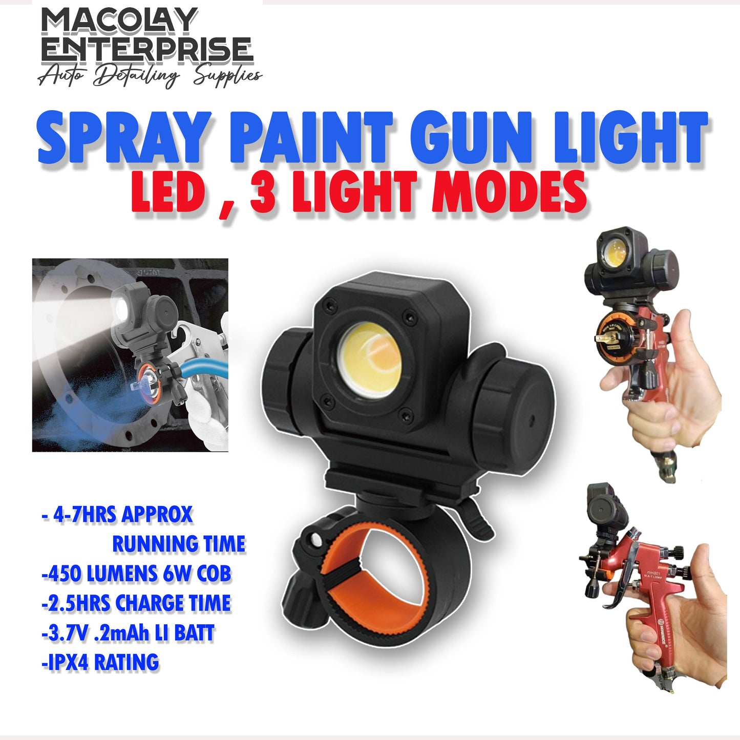 LT-015  Rechargeable Car Spray Paint Gun LED Light
