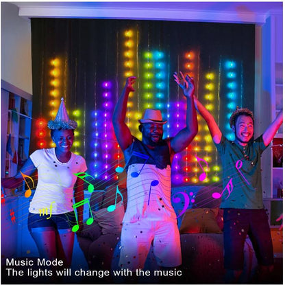 LT-009 SMART Outdoor Curtain String Light Christmas Lights