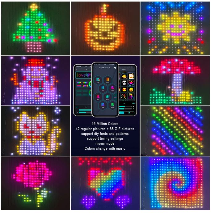 LT-009 SMART Outdoor Curtain String Light Christmas Lights