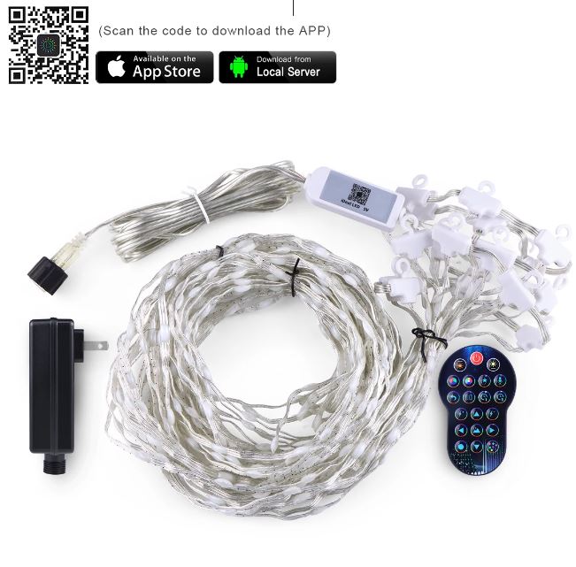 LT-009 SMART Outdoor Curtain String Light Christmas Lights