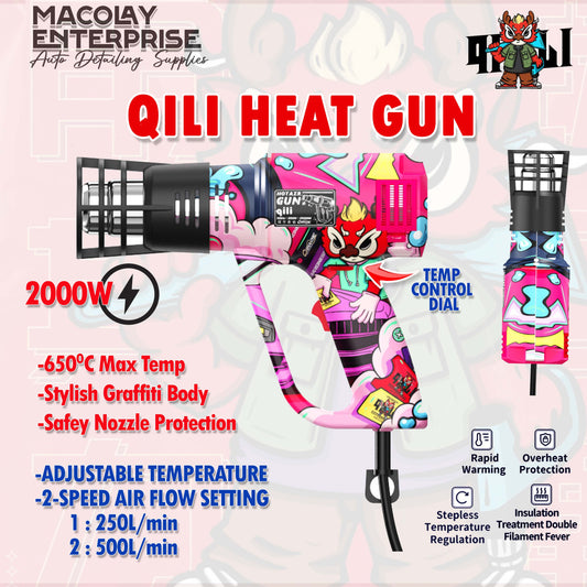 WR-121 Qili Pink Graffiti Heat Gun 650deg Max Adjustable Temp