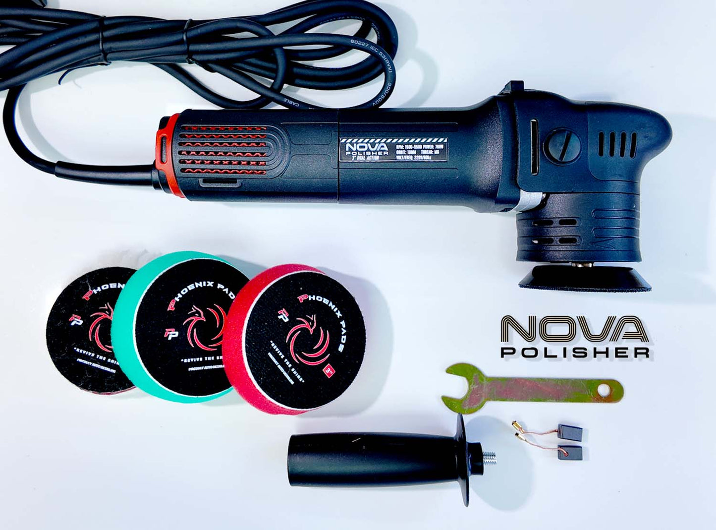 MP-19 Nova 3-inch Dual Action Polisher Machine with 3 Pads