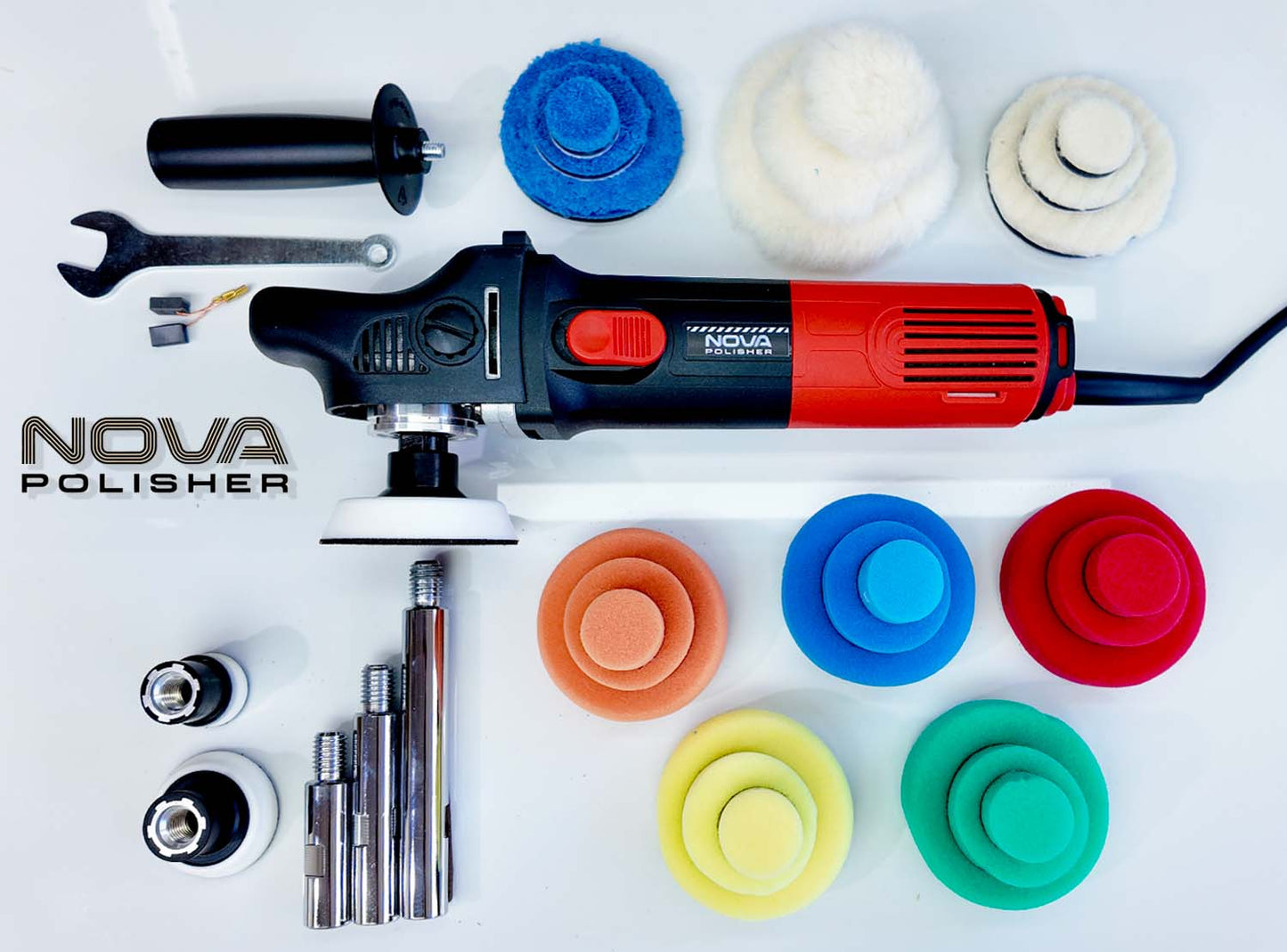 MP-20 Nova 3-inch Rotary Polisher Machine Kit with 24 Pads and Accessories